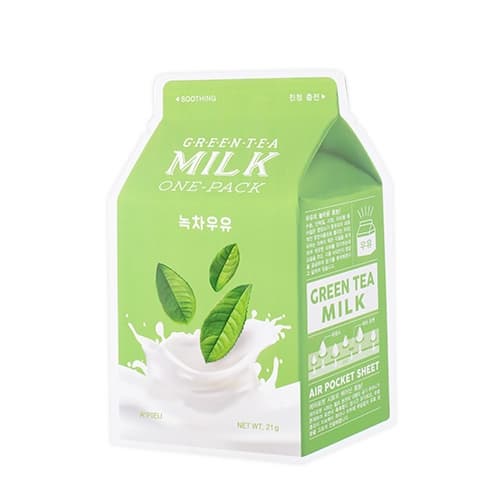 _A_PIEU_ Green Tea Milk Sheet Mask _Soothing_